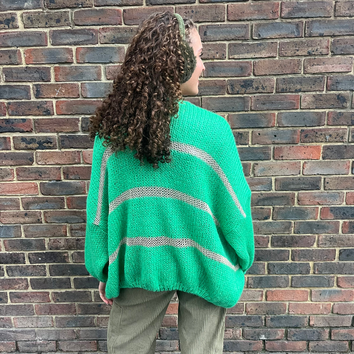 *NEW* Green/Gold Stripe Cardigan