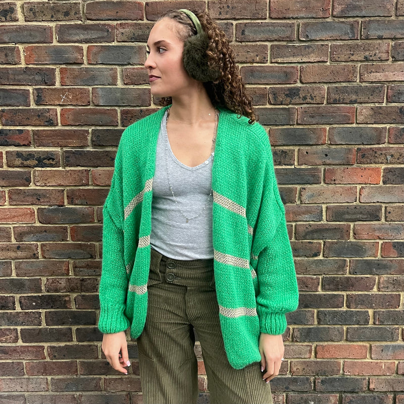 *NEW* Green/Gold Stripe Cardigan