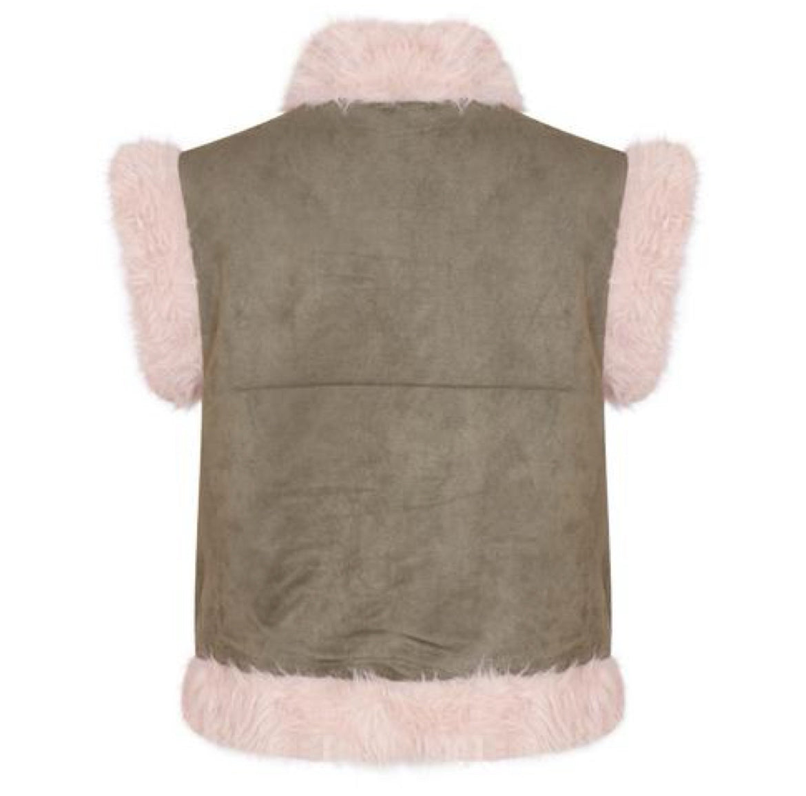 Faux Fur Gilet Khaki