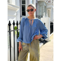 Ramy Brook Blake Blouse Steel Blue