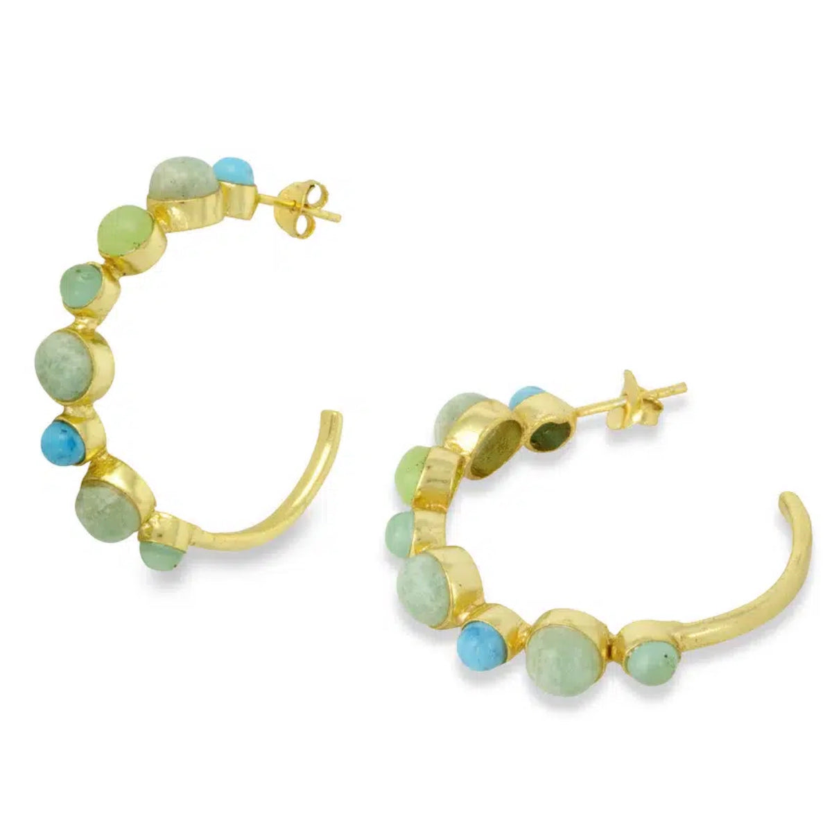 Linden Hoop Earrings Turquoise