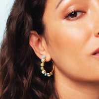 Linden Hoop Earrings Turquoise