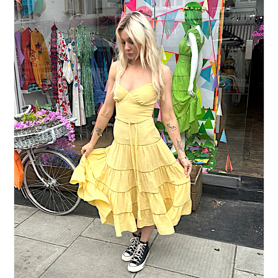 The West Village X-Back Dress Yellow