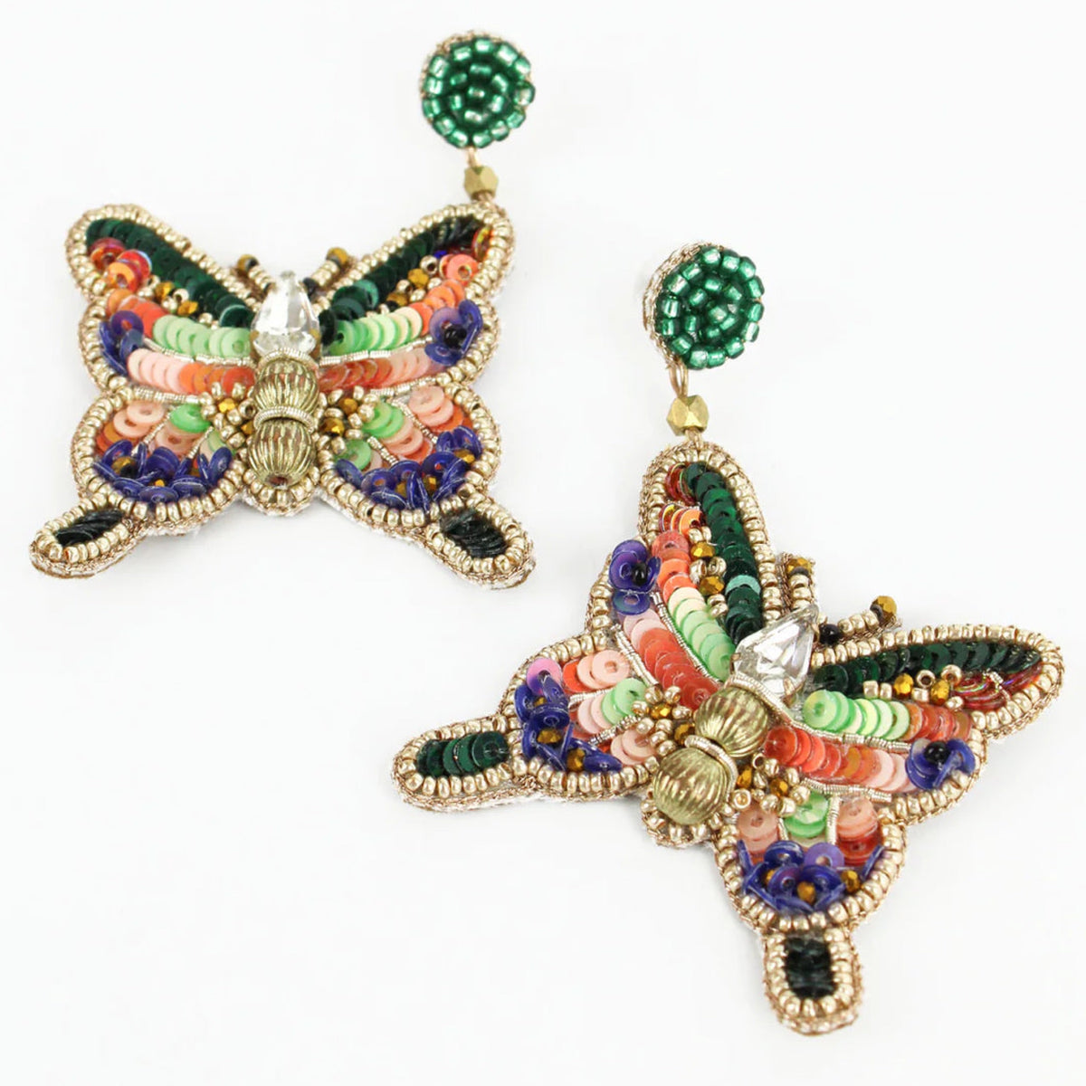 Butterfly Embroidered Earrings