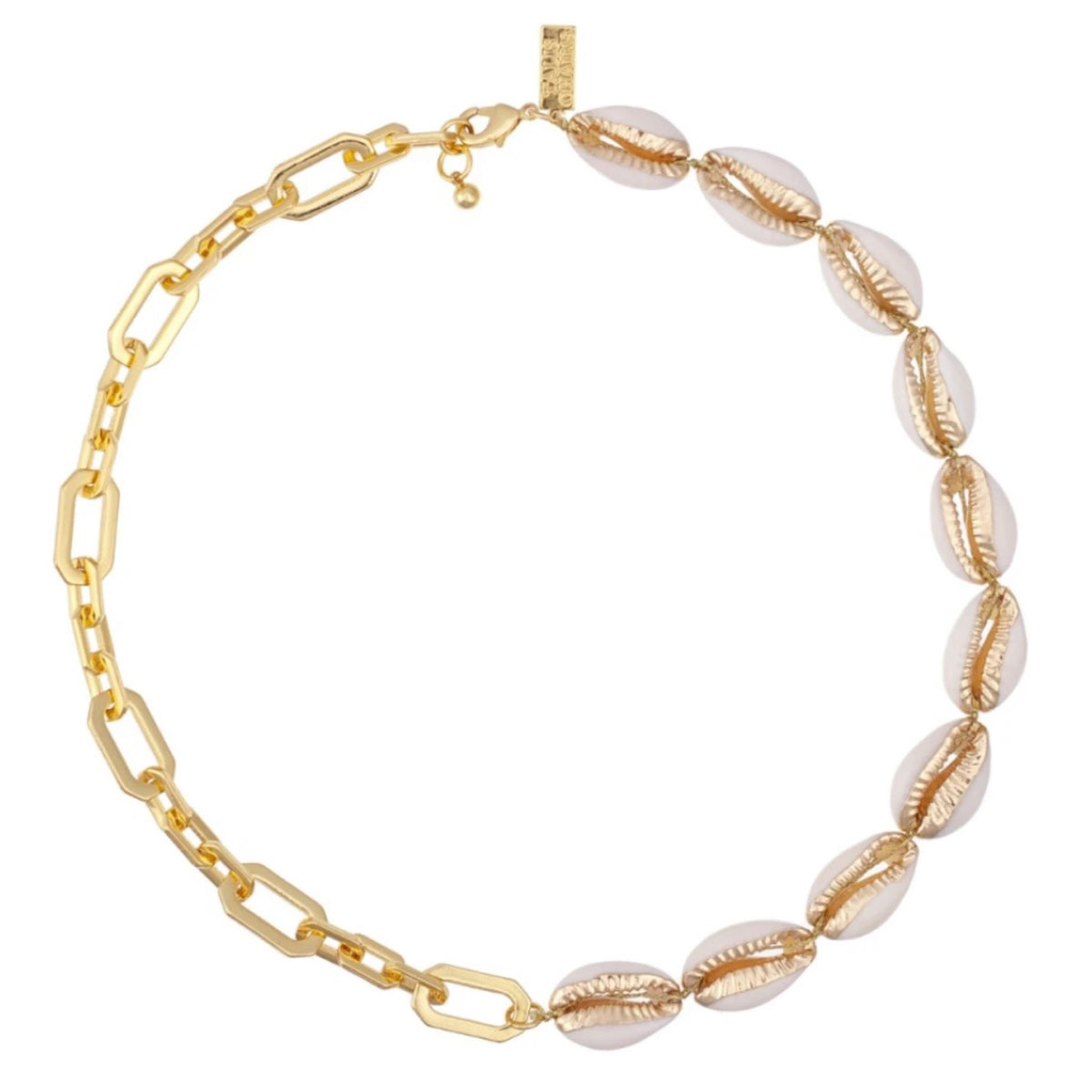 Gold chain shell necklace