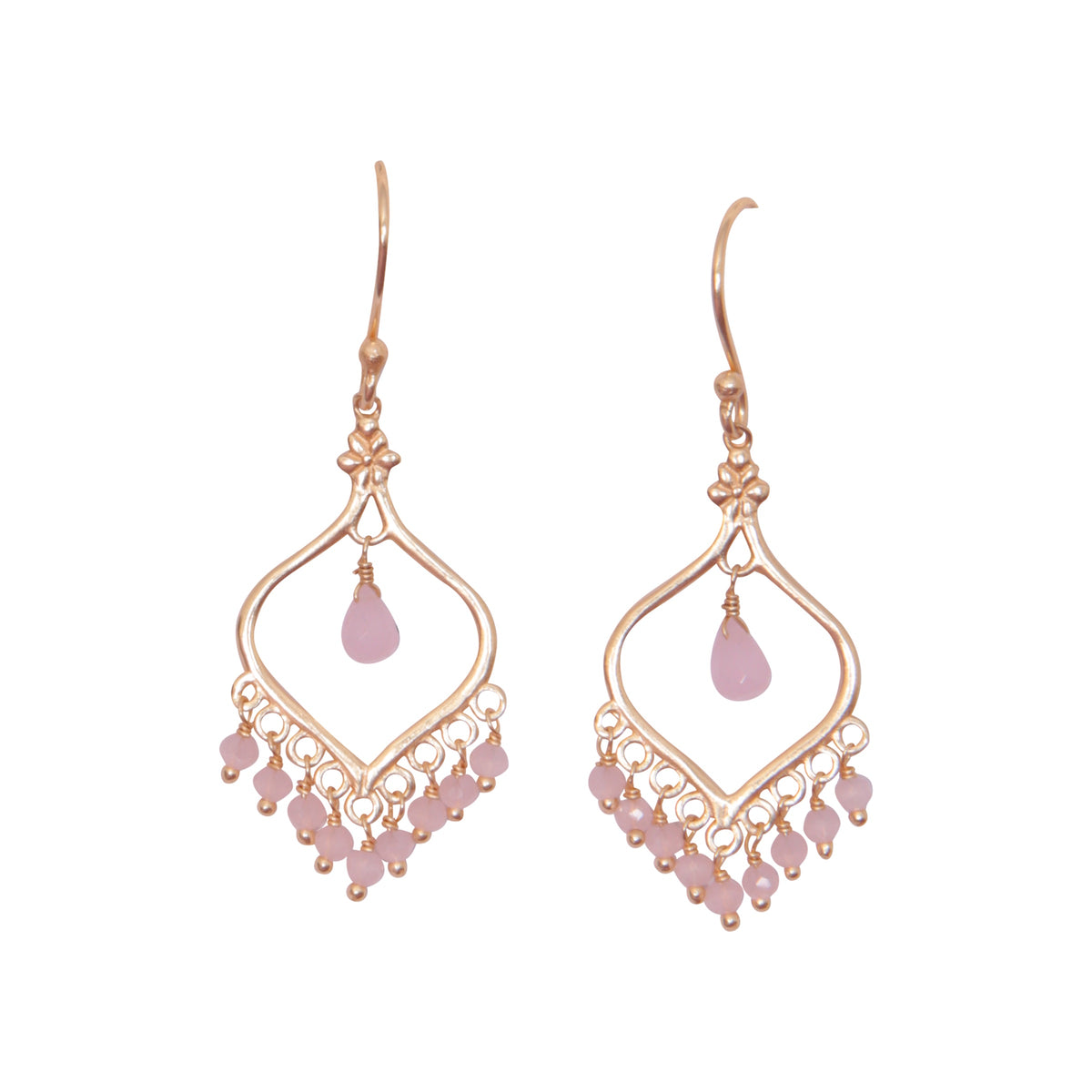 Beaded Drop Earrings Pink