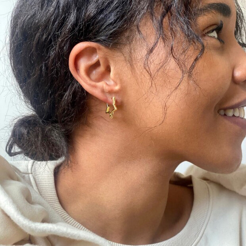 Star Huggie Hoop Earrings