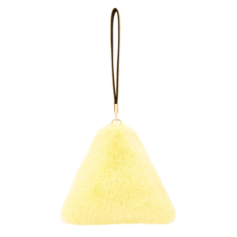 Jayley Faux Fur Pyramid Bag Yellow