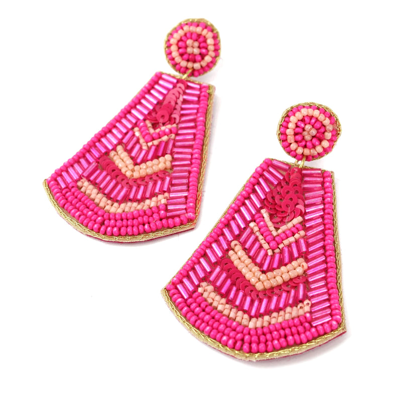 Pink Block Earrings