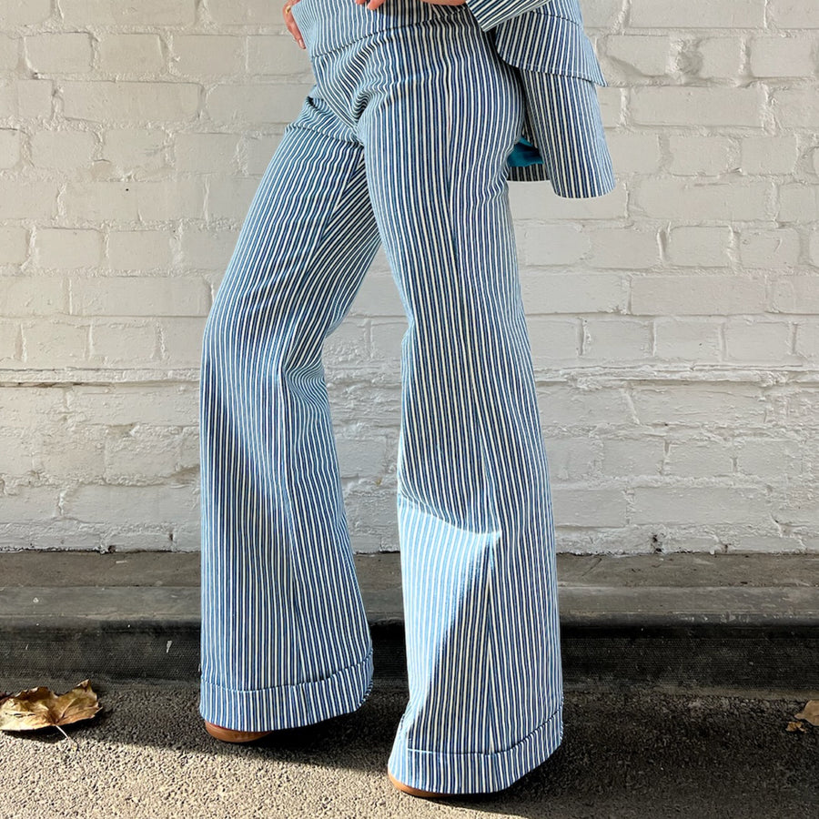 The West Village Wide Leg Pant Mid Denim