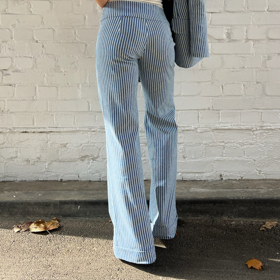 The West Village Wide Leg Pant Mid Denim