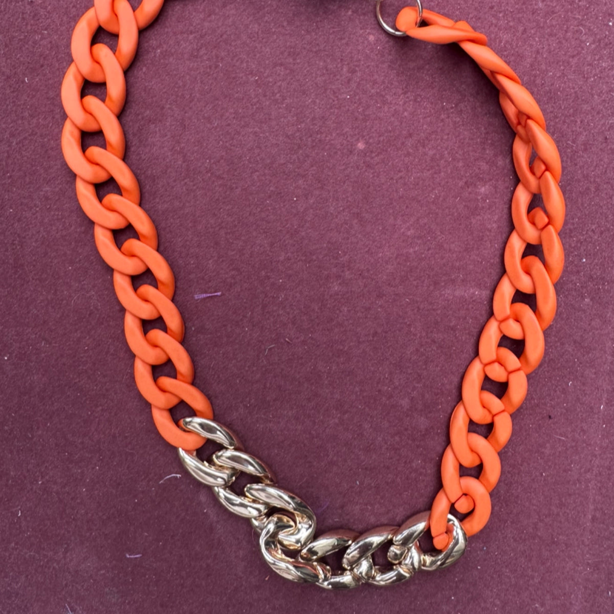 Tilley & Grace Orange Chainlink Necklace