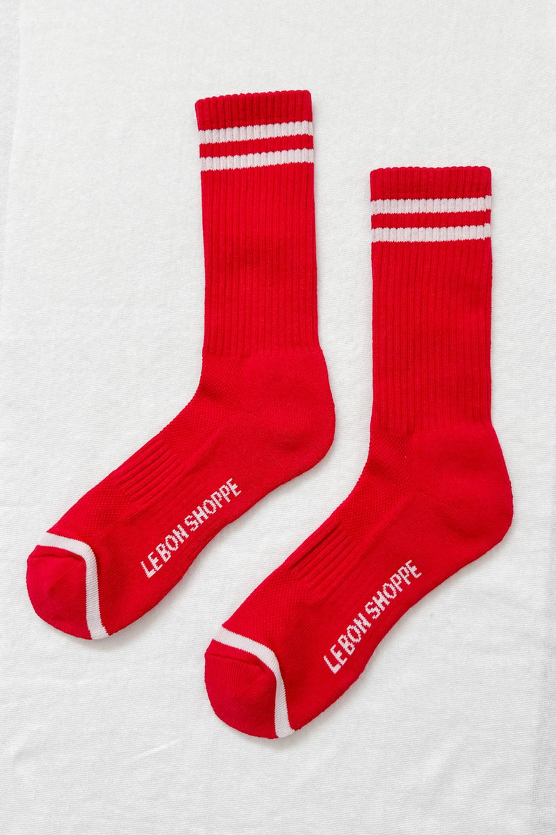 Extended Boyfriend Socks Red