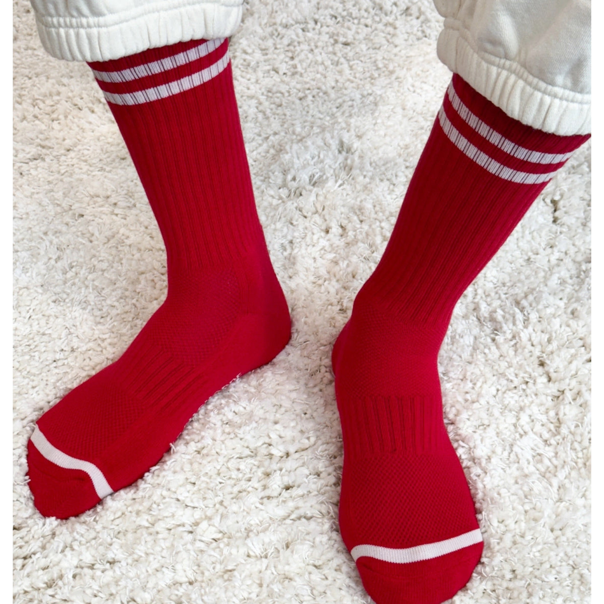 Extended Boyfriend Socks Red