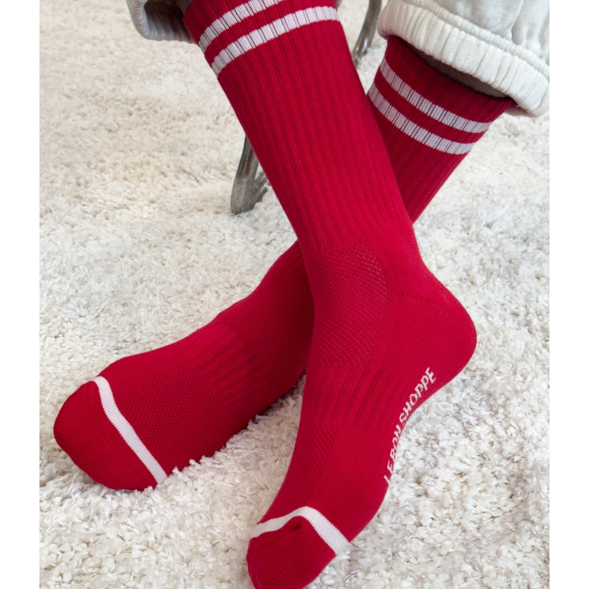 Extended Boyfriend Socks Red