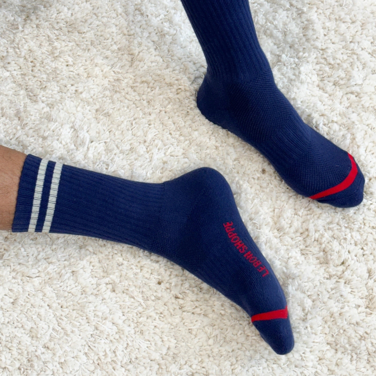 Extended Boyfriend Socks Navy