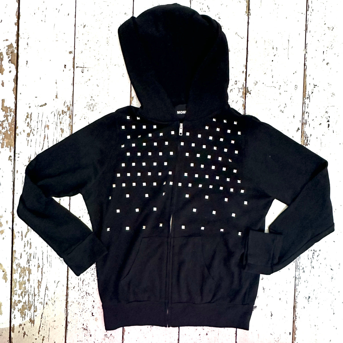 Monrow stud black hoodie