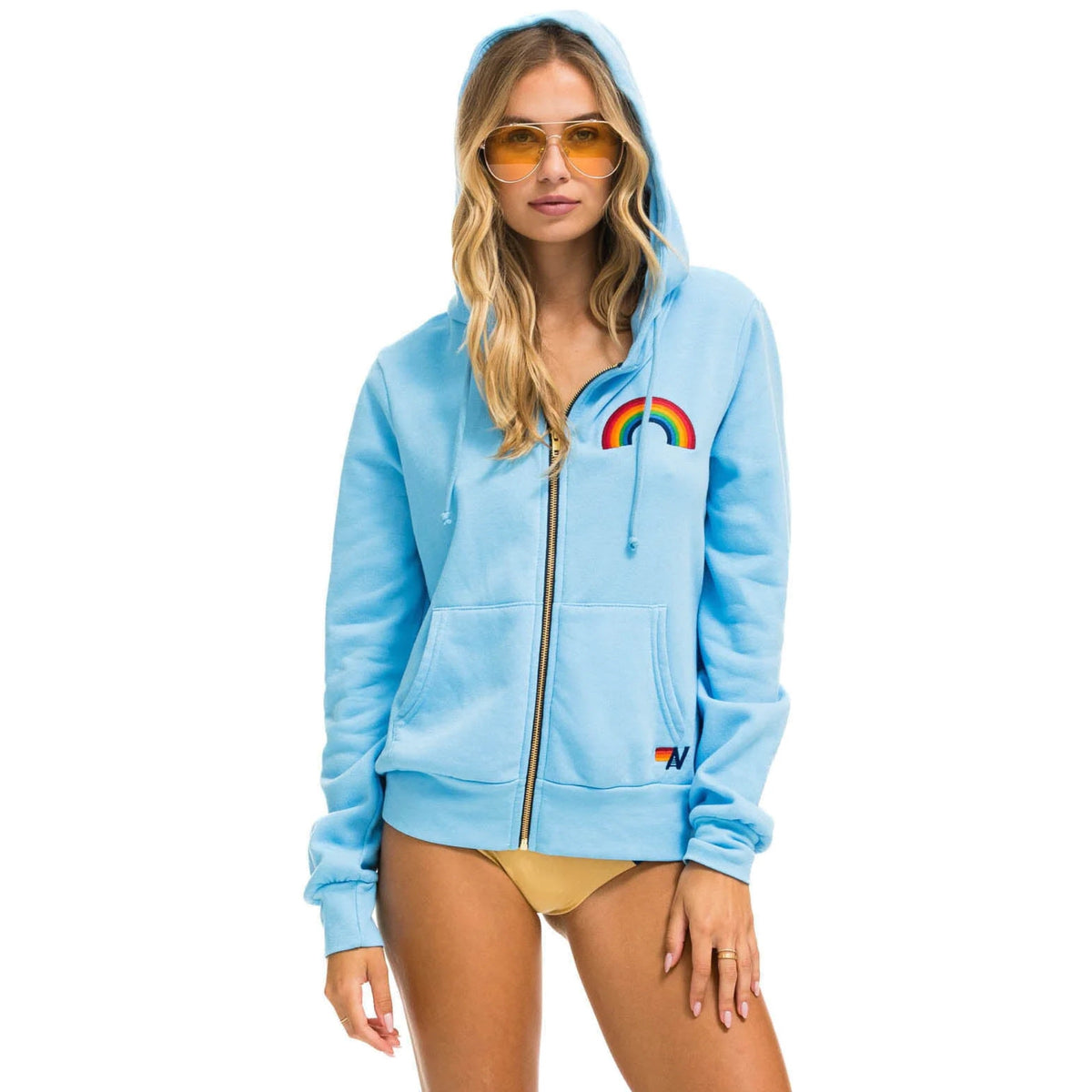 Rainbow Embroidered Sky Hoodie