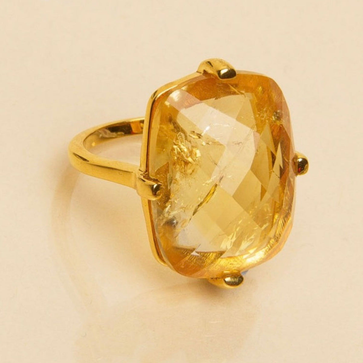 Citrine Rectangle Ring