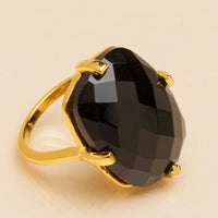 Black Onyx Rectangle Ring