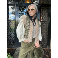 Faux Fur Gilet Khaki