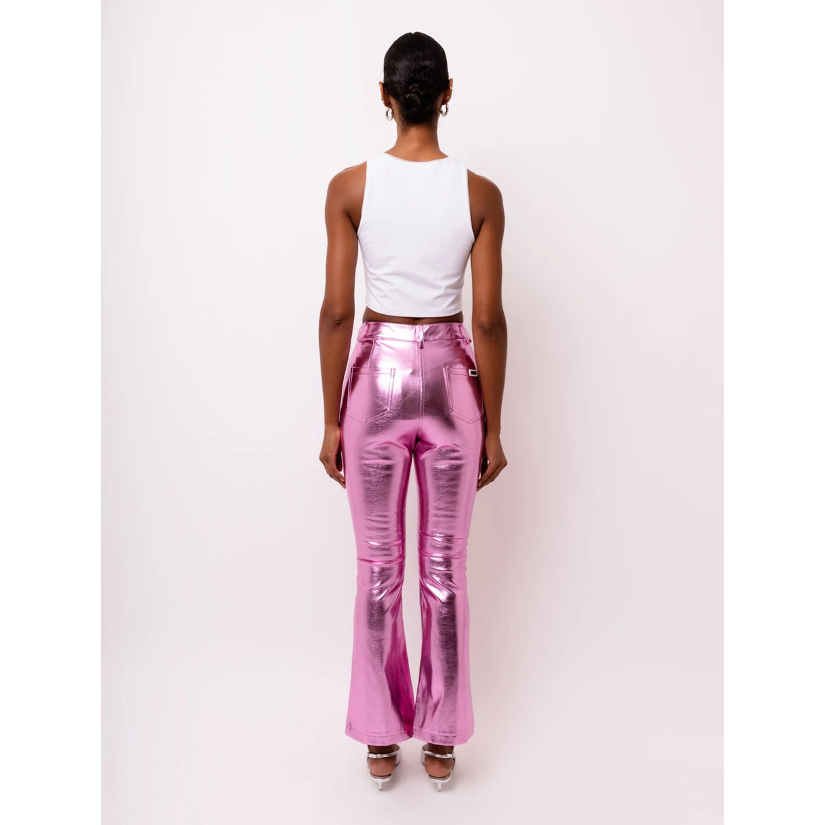 Amy Lynn Pink Metallic Slim Fit Pant