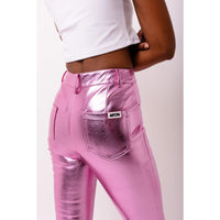 Amy Lynn Pink Metallic Slim Fit Pant