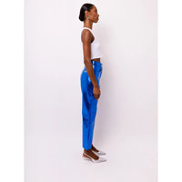 Amy Lynn Blue Metallic Straight Pant