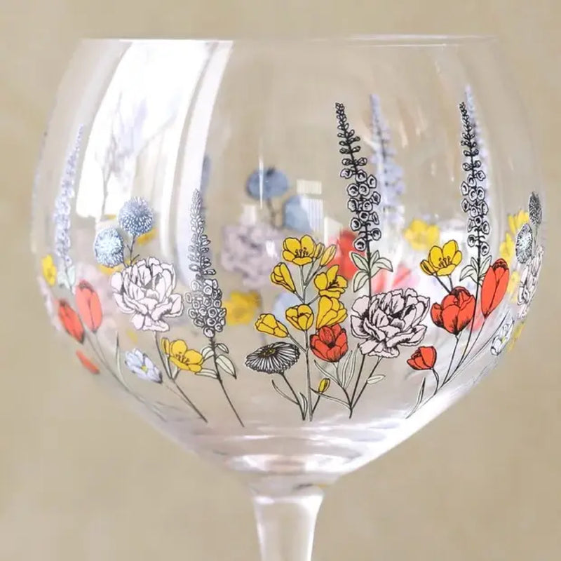 Painted Meadow Flower Glass