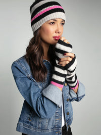 Farah Stripe Beanie Black