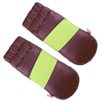 Block Zip Mitten Burgundy/Neon