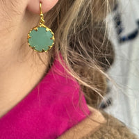 Petite Gemstone Earrings Aqua