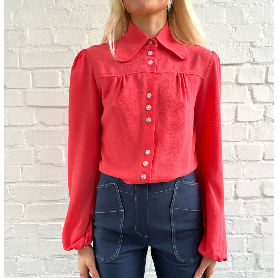 The West Village 3 Button Shirt Coral