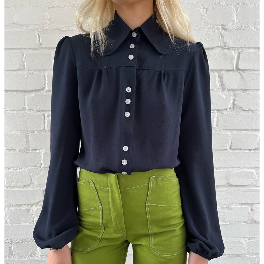 The West Village 3 Button Shirt Navy