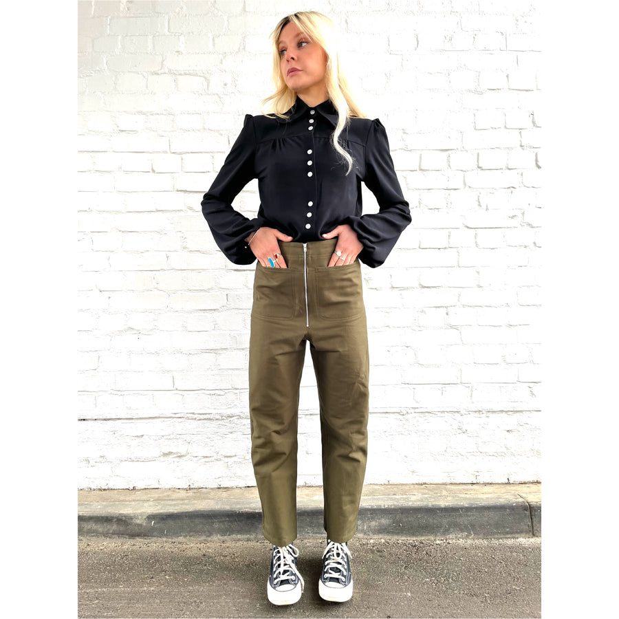 The West Village Patch Pocket Trouser Olive