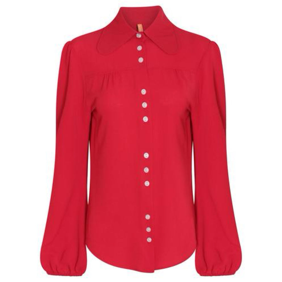 The West Village 3 Button Shirt Red