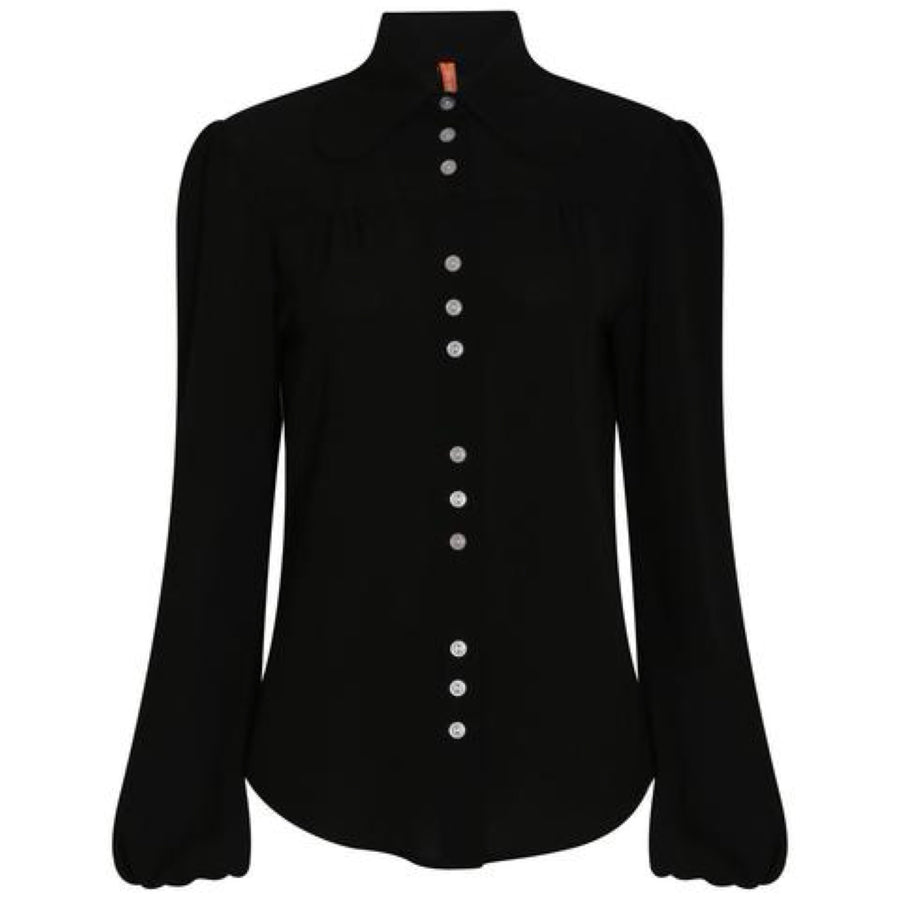 The West Village 3 Button Shirt Black