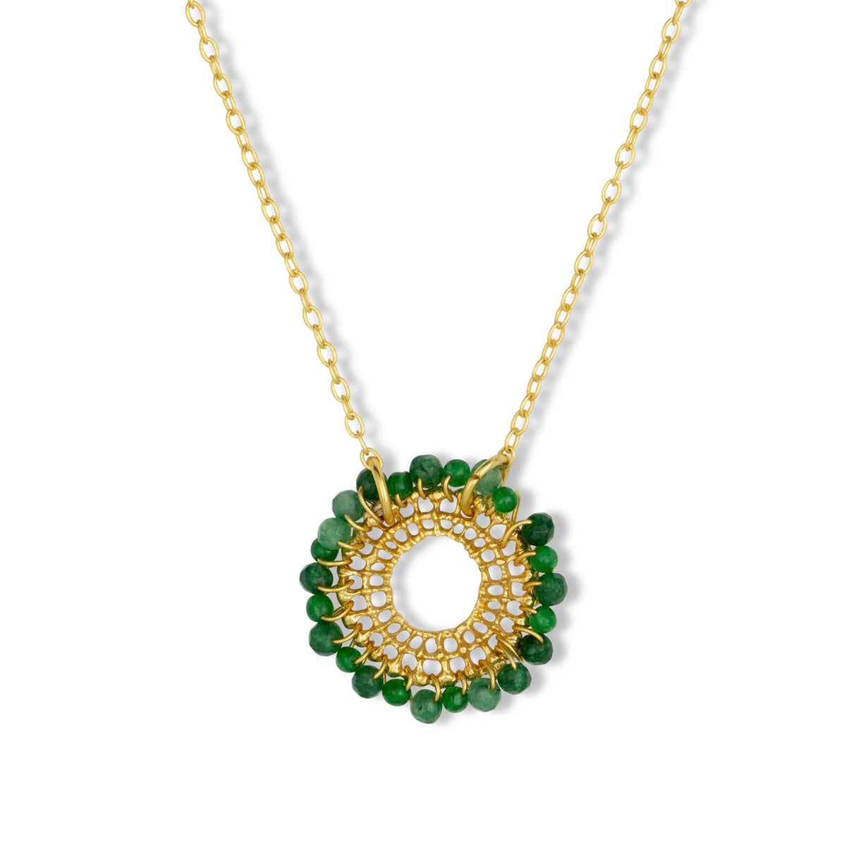 Nelly Green Wheel Necklace