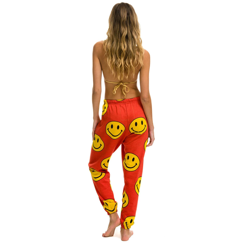 All Over Smiley Sweatpants Red