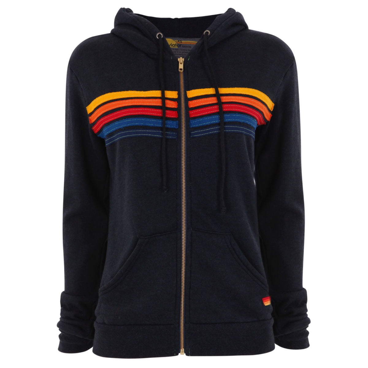 5 Stripe Zip Up Charcoal