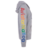 Logo Zip Hoodie Grey