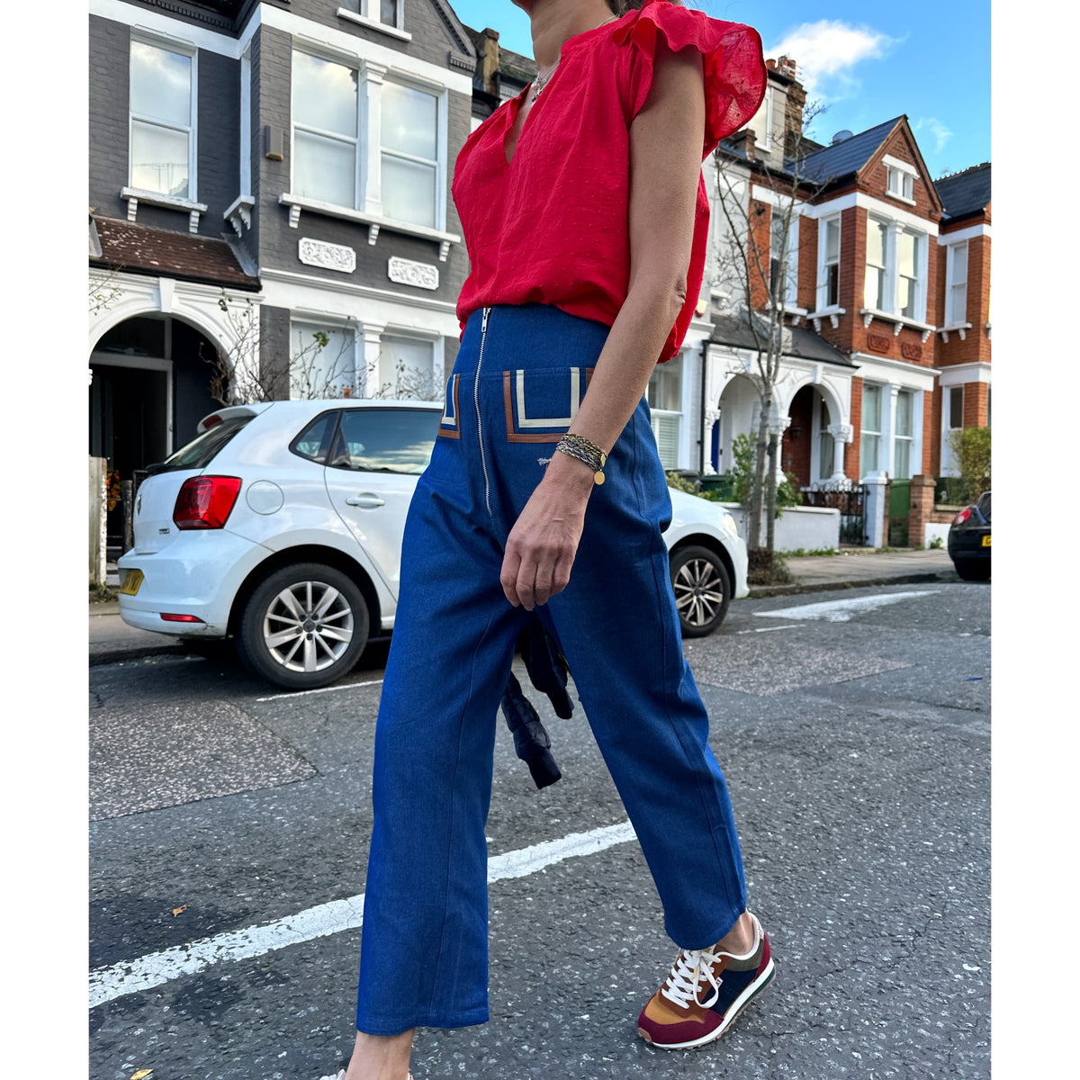 Denim Patch Pocket Trousers