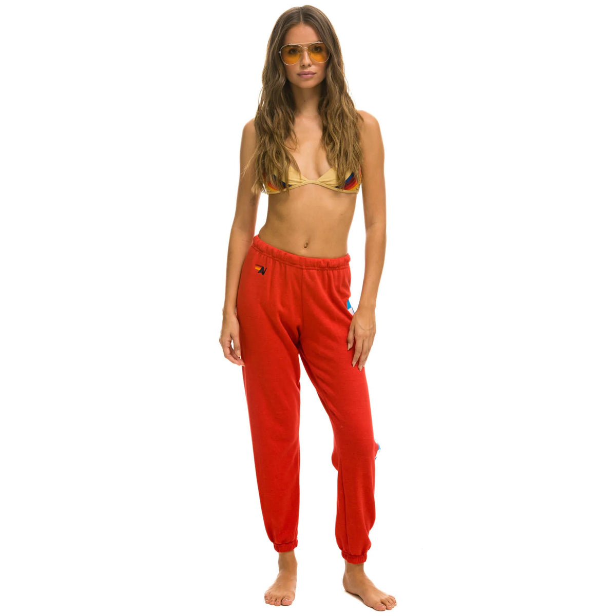 Check Sweatpants Red