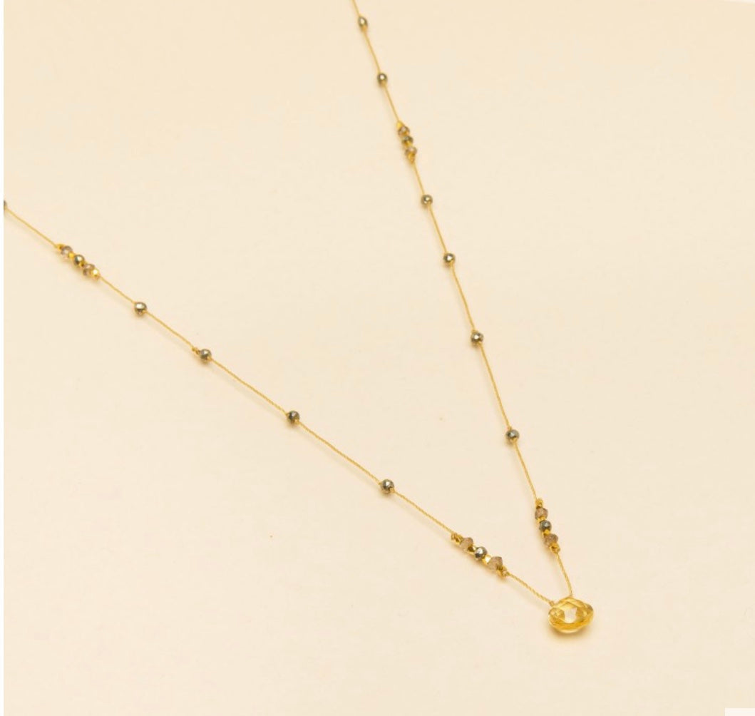 Golden Pyrite Pondy Necklace