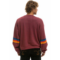 Rainbow Stitch Sleeve Sweatshirt Plum 2