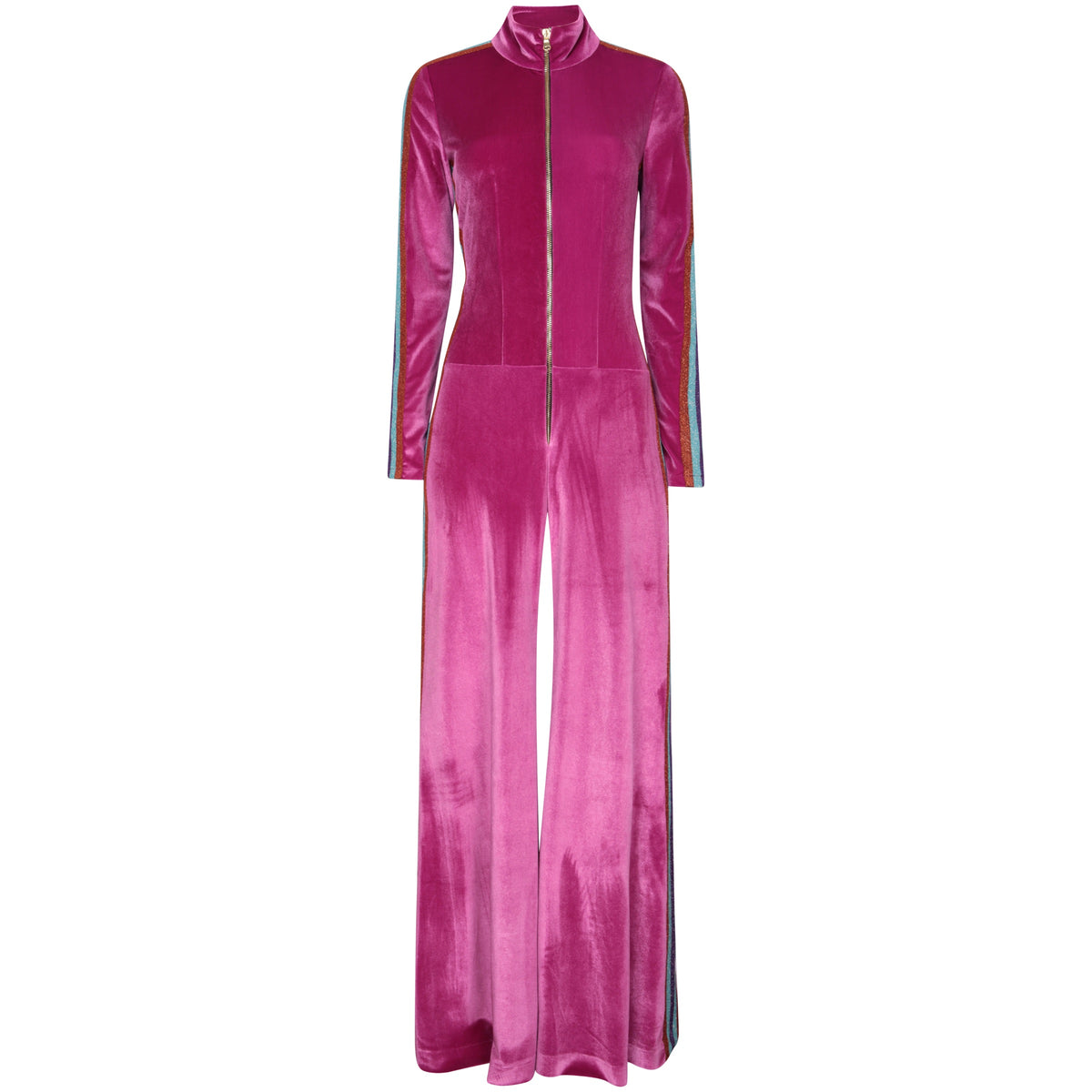 Bellavitis Velour Stripe Jumpsuit Pink