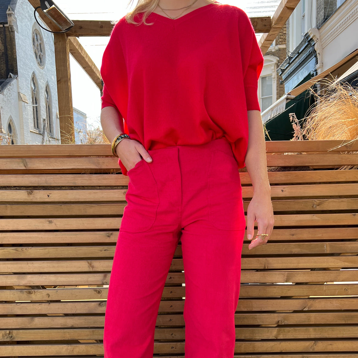 Melrose Cord Pant Red