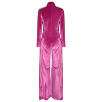 Bellavitis Velour Stripe Jumpsuit Pink