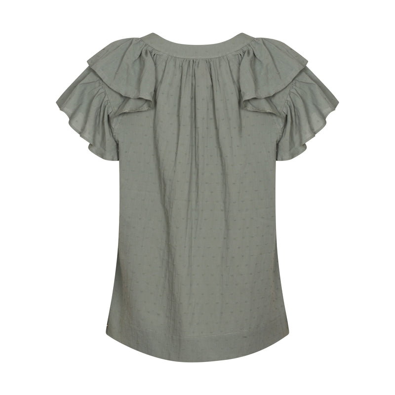 Cotton Puff Top Khaki