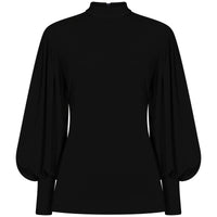 Balloon Sleeve Top Black